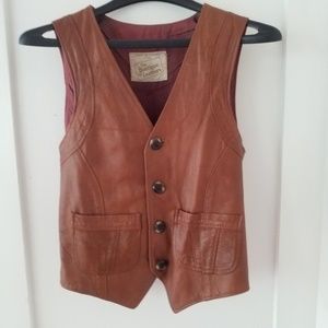 Tan leather vest